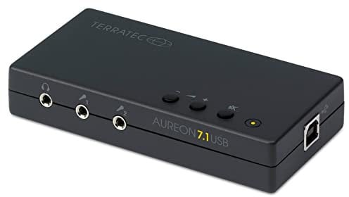 TERRATEC AUREON USB 7.1 PC Sound Card External 8-Channel USB Soundbox - Optical Input Output for AC3 and DTS - for up to 8 Speakers - Analogue and Digital Audio Devices