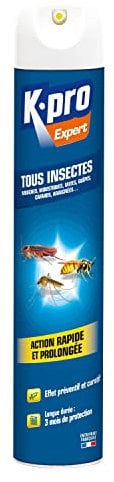 K.pro Expert Aérosol tous insectes 500ml - Action préventive et curative - Longue durée - Inodore - Techniques professionnelles 500ml
