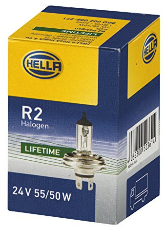 HELLA 8GD 002 088-271 Bulb - R2 (Bilux) - Heavy Duty - 24V - 55/50W