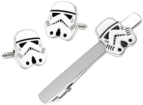 Goodygold Star Wars Stormtrooper Cufflinks tie Clip Set Starwars Costume Accessories Tie Pin Bar Cufflinks