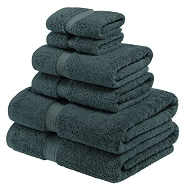 Superior - 6-teiliges Handtuchset, 900 Gramm, Baumwolle, blaugrün