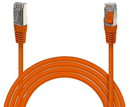 Waytex 33573 Câble Ethernet Réseau RJ45 Cat 6 FTP 250MHz Blindé 100% cuivre - Compatible PC, Imprimante, Box, Routeur, Switch réseau, Consoles de Jeux, TV – 5m, Orange
