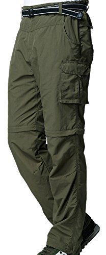 Jessie Kidden Mens Hiking Pants Convertible Quick Dry Lightweight Zip Off Outdoor Fishing Travel Safari Pants (225 Army Green 34)