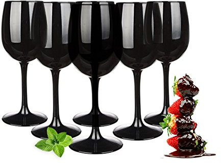 Weingläser Set 300ml im 6er-Pack Schwarze Rotweingläser Weißweingläser Weinkelch