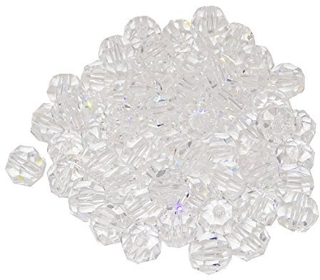 Christoph Palme Leuchten Kristall-Perlen ø 10mm 88 Stück Kristallperlen mit Loch zum auffädeln und basteln Hoch Brillant Bleikristall Kristallkugel Kristallglas Glasperlen Deko
