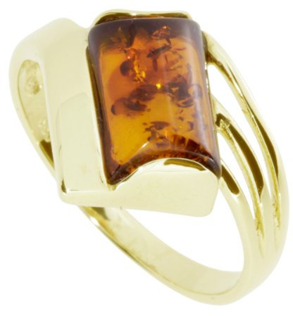 InCollections Damen-Ring 333/000 Gold mit Bernstein Größe 62 (19.7) OS07245