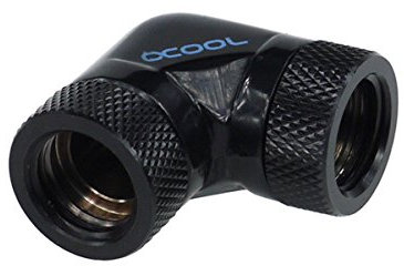 Alphacool HF L-Verbinder 90°; - G1/4 drehbar - 2x Innengewinde - Deep Black