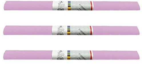 PARTY DISCOUNT wasserfestes Krepppapier | 250x50 cm | Feinkrepp Maibaum Dekoration Farbecht (Hell Pink, 3 Rollen)