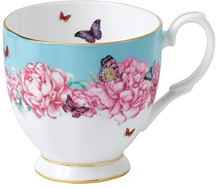Royal Albert Miranda Kerr Friendship 40005767 Devotion Footed Mug 0.30ltr, Blue, Fine Bone China, Turquoise, 1 Count (Pack of 1)