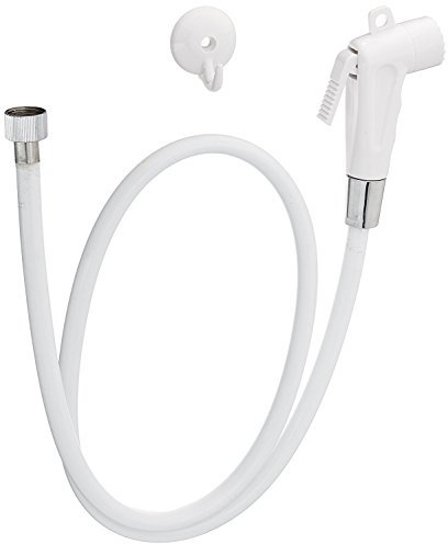 EVIDECO Pulvérisateur à main pour bidet avec tuyau flexible en PVC, polymère, blanc, 47 x 0,8 x 0,8 cm