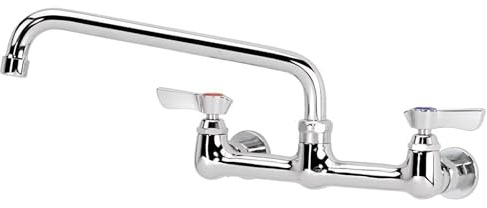 Krowne 12-810L Low Lead Faucet Splash Mounted, 8 Centers, 10 Swing Nozzle NSF by Krowne