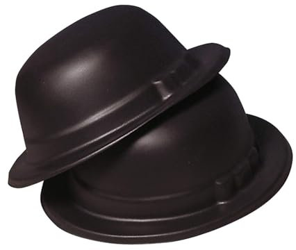 Widmann 5500B - Party-Hut Melone, Schwarz, aus Kunststoff, Kopfbedeckung, Kostüm, Verkleidung, Karneval, Mottoparty