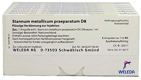 STANNUM METALLICUM praeparatum D 8 Ampullen 48X1 ml