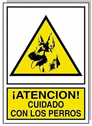 WOLFPACK LINEA PROFESIONAL - Cartel Cuidado Con Los Perros 30x21 cm.