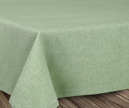 BEAUTEX Tischdecke Leinenoptik rund 180 Hellgrün abwaschbar pflegeleicht | fleckenabweisend, bügelfrei, pflegeleicht, Lotuseffekt, viele Größen & Farben wählbar, für Küche, Esszimmer, Balkon & Garten