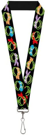 Nickelodeon Unisex-Erwachsene Lanyard-1.0-Classic TMNT Electric Expressions Black/Multi Neon Schlsselanhnger, Mehrfarbig, Einheitsgröße