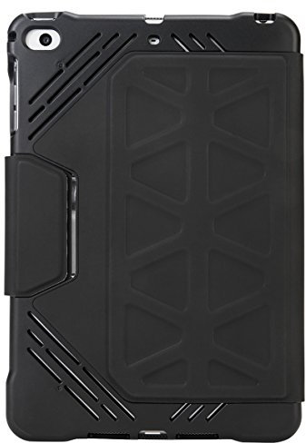 Targus 3D Tablet Cover Case for Apple iPad mini 4,3,2,1 Drop-Safe Protection, Hands Free Stand Folio Case, Secure Durable Wrap Closure, Water-resistant - Black (THZ595GL)