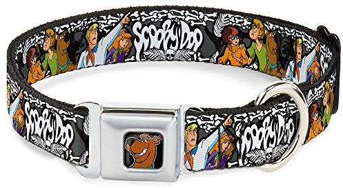 Buckle-Down Seatbelt Buckle Dog Collar - SCOOBY DOO Group Pose/Bones - 1.5 Wide - Fits 16-23 Neck - Medium