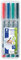 STAEDTLER Folienstift Lumocolor, non-permanent, wasserlöslich, F-Spitze mit Linienbreite ca. 0.6 mm, hohe Qualität, recyceltes Plastik, Set mit 4 Farben in STAEDTLER-Box, 316 WP4