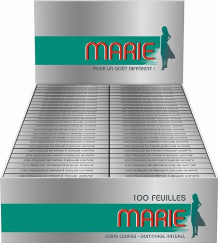 Marie 100er Zigarettenpapier Blättchen papers kurz 1 Box (25 Heftchen), Gelb