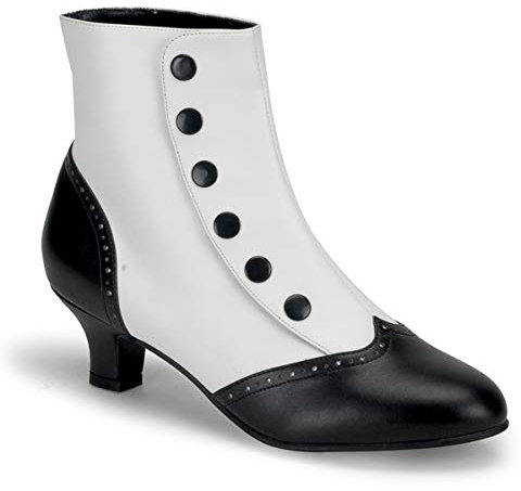 Bordello Flora-1023, Stivali Unisex-Adulto, Bianco Nero Pu, 36 EU