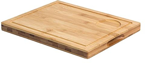 Olympia Große Bambus-Präsentationstafel für Lebensmittel, braun, Größe: 31 (B) x 24 (T) cm, Servierbrett aus Holz, Käse- und Wurstbrett, gerillter Rand, gewerbliche und private Nutzung, GF206