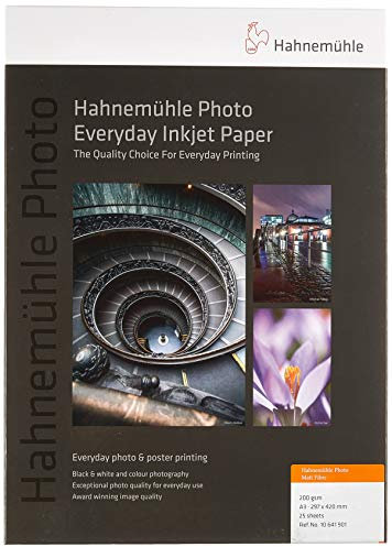 Hahnemühle 10641901 Photo Matt Fibre Papier, 200 g/m², DIN A3, 297 x 420 mm, Warmweiß