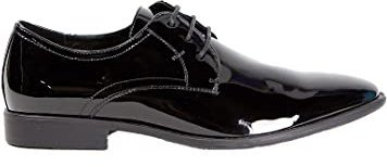 Smokies Uomini Scarpa da Sposa Edward Sintetico Scarpa Classica con Imbottitura in Pelle (45 EU, Nera)