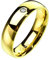 Mianova Band Ring Edelstahl poliert mit Kristall Herrenring Damenring Partnerring Verlobungsring Damen Herren Gold Breite 4mm Größe 54 (17.2)