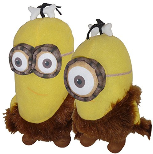 Minion KEVIN e STUART CAVERNICOLI Coppia 2 PELUCHE Grandi 28 cm MINIONS Film 2015 Ufficiali