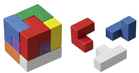 Philos 3519 - Somawürfel, bunt, Knobelspiel, aus Holz