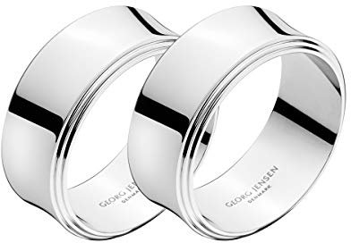 Georg Jensen Pyramide Serviette Ring Spiegel 2 Stück Edelstahl Stainless Steel 6.2 x 11.8 x 4.2 cm
