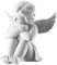 Rosenthal Engel sitzend, 13,3 x 12,5 x H 14,5 cm, Porzellan Weiss-matt, inkl. Geschenkbox