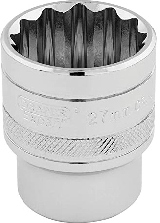 Draper 11938 Elora Deep Bi-Hexagon Socket, 1/2 Square Drive, 27mm