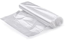 Lot de 50 sacs poubelle transparents en polyéthylène haute densité 60 l 63 x 74 cm