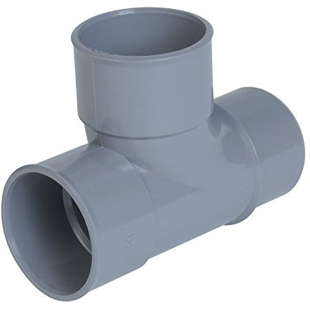 NICOLL COV50154 Té Pied de biche Simple Male-Femelle à 87°30-PVC Gris-Ø 40 mm-TH188MF