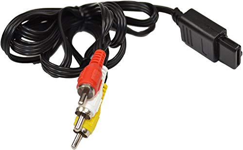 HQRP AV Cable Multi Out Connector RCA compatible with Nintendo 64 N64 / Super NES/Game Cube TV Video Game Console; Audio Video Cord Replacement