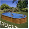Gre Pool KITPROV7388WO Amazonia - Aufstellpool aus Stahl, oval, mit Holzoptik. Abnehmbare Gartenpool. 730 x 375 x 132 cm