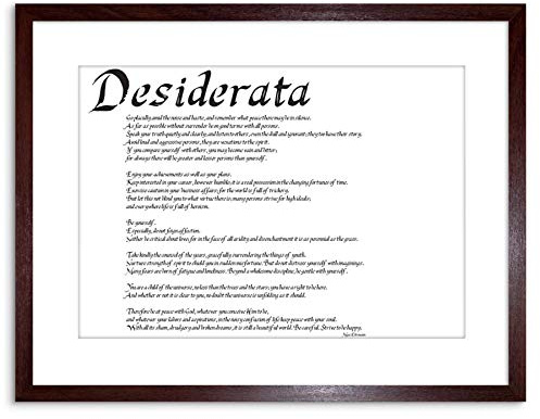 Wee Blue Coo 9x7 '' DESIDERATA PLACIDLY NOISE HASTE QUOTE EHRMANN FRAMED ART PRINT F97X271