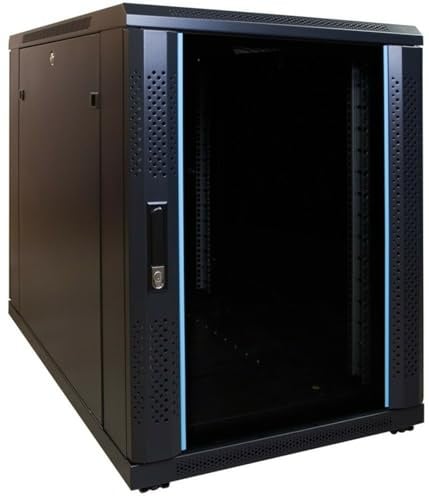DSIT Mini Baie de Serveur 15U avec Porte en Verre | 600x1000x860mm (LXPXH) - Noir