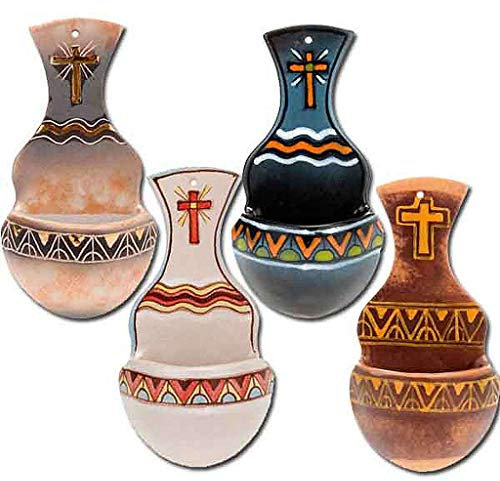 Holyart Weihwasserbecken Amphore Keramik, Blau