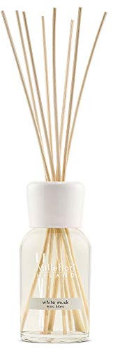 Millefiori 7DDMB White Musk Raumduft Diffuser 250 ml Natural inklusive Stäbchen, Glas, Weiß, 7.9 x 30.9 x 7.6 cm