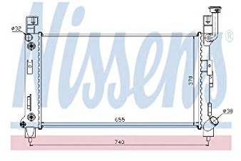 NISSENS Kühler Motorkühlung Kühler Wasserkühler Motorkühler Netzbreite 368mm Netzlänge 655mm Netztiefe 32mm 60992