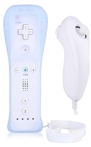 OSTENT Télécommande 2 en 1 intégrée à Motion Plus + Nunchuk pour Nintendo Wii Game - Blanc
