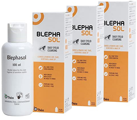 3 x Blephasol Micellar Eyelid Cleansing Lotion | Effective and Gentle Cleansing for Make-Up Removal, Inflamed and Sensitive Eyelids | Soap & Alcohol-Free | Pack of 3 x 100ml