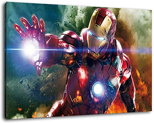 Marvel Helden Format 100x70 cm Bild auf Leinwand, XXL riesige Bilder fertig gerahmt mit Keilrahmen, Kunstdruck auf Wandbild mit Rahmen