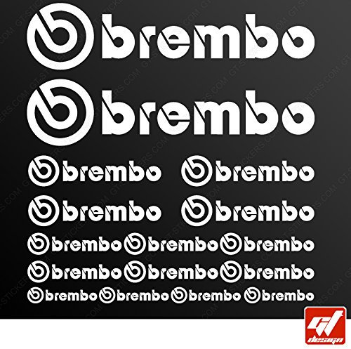 Tabla 16 pegatinas Brembo – blanco – adhesivo, adhesivo, Moto, Bike, kit, Deco, Tuning, Decal, GT-DESIGN
