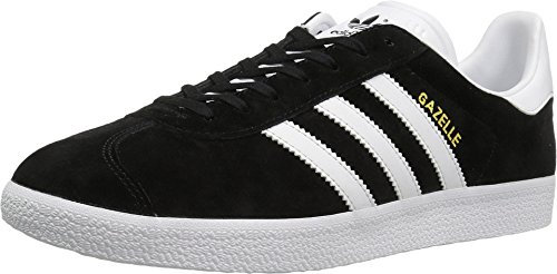 adidas Men's Gazelle Sneaker, Black White Gold Metallic, 9 UK