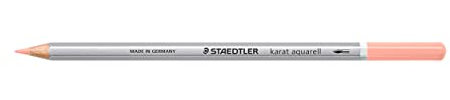 STAEDTLER aquarell Buntstifte karat aquarell, lachs, wasservermalbare, weiche und farbintensive Mine, für unterschiedliche Trocken- und Nasstechniken, 6 Aquarellstifte im Kartonetui, 125-222