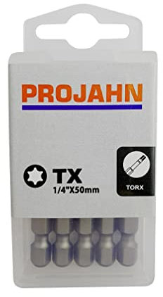 Projahn Schraubendreher-Einsätze T50 (Länge 50 mm, Bits für Innen-TX Schrauben, aus S2-Spezialstahl, Schrauber-Bit, 10er Set) 2775-10